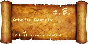 Ambrózy Beatrix névjegykártya