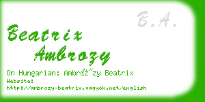 beatrix ambrozy business card